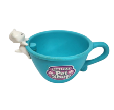 VINTAGE 1994 LITTLEST PET SHOP TEA SET REPLACEMENT AQUA CUP W/ WHITE CAT... - $37.05