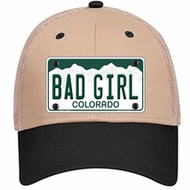 Bad Girl Colorado Novelty Khaki Mesh License Plate Hat - £22.64 GBP