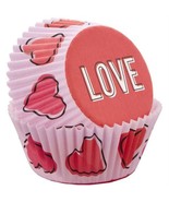 LOVE Hearts Valentine&#39;s 75 Ct Baking Cups Cupcake Liners Wilton - £3.06 GBP