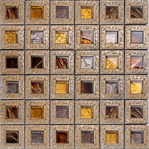 Retro Backsplash Tile Glass Window Pattern Brown Bathroom Mosaic Wall Tiles - £20.77 GBP+