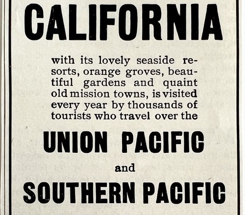 1904 Union Southern Pacific Railway California #1 Advertisement Railroad  - $19.99