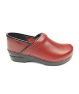 Dansko Women&#39;s Red Leather Slip On Professional Clog Shoes Size 38 US 7.5-8 - £39.40 GBP