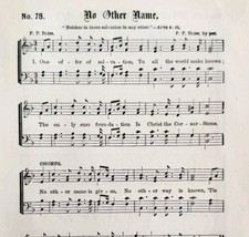 1883 Gospel Hymn No Other Name Sheet Music Victorian Religious Ephemera ... - $14.99