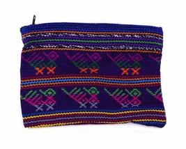 Large Multicolored Tribal Pattern Woven Lightweight Coin Purse Zipper Po... - $16.82