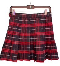American Apparel Mini Skirt Red Tartan Plaid Pleated Tennis Preppy Schoo... - $24.26