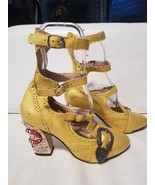 Dionysus Shoes Metallic Yellow Golden Snake Heel 4 Buckke Shoes 36 6 As-... - $89.00