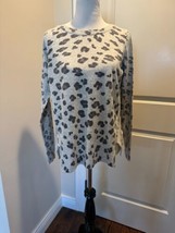 Rebecca Taylor Cashmere Blend Gray Cheetah Print Sweater SZ M NWOT - $88.11