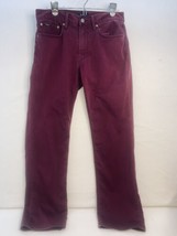 32 x 29 Ralph Lauren Polo Jeans Mens Maroon Slim Pants Skinny Retro 5 Pocket - £14.34 GBP