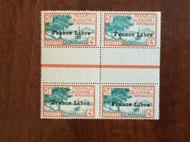 New Caledonia - 1941-1942 - France Libre Overprint - Block Of 4 - Mnh - Selvage - £27.12 GBP
