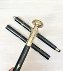 Brass Flower Handle Walking Stick, Stylish &amp; Black Hardwood Foldable Can... - $36.99