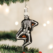 Old World Christmas Mr. Bones Glass Skeleton Halloween Christmas Ornament 26066 - £20.80 GBP
