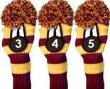 New 3 pc RED YELLOW 3 4 5 KNIT Hybrid Rescue golf club headcover Head cover - $31.53
