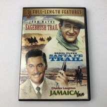 3 x Features DVD * Sagebrush Trail * Santa Fe Trail * Jamaica Inn John Wayne VGC - £10.21 GBP