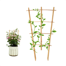 3Pack Bamboo Trellis 16 Inch Fan Shaped Small Plant Trellis for Indoor P... - $14.77