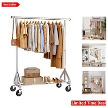 Art Deco Portable Clothes Rack with Lockable Wheels - Quick Assembly, 35... - $116.77