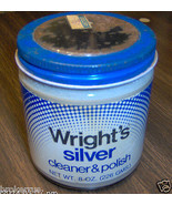 VINTAGE 1989 Wright&#39;s Silver Cleaner Polish Glass Jar &amp; Lid display prop... - $30.10