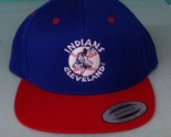 Cleveland Indians Swinging Chief Wahoo Flat Bill Snapback Ball Cap Hat New - £21.64 GBP