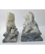 Pair of Chinese Foo Dogs Bookends -- Soapstone 7&quot; tall 3.5&quot; width 5.375&quot;... - £78.67 GBP