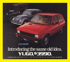 1986 Yugo Gv Sedan W.Ford Model T &amp;Vw Beetle Vintage Color Sales Brochure - Usa! - £9.02 GBP