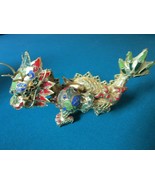 Cloisonne Chinese Paperweight Figurines Silk Compatible with Box Golden ... - $123.47