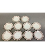 Set Of 10 Vintage Elite Works Limoges Scalloped Edge Saucers Pink Roses ... - $24.74