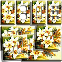 Vintage White Daffodils Flowers Light Switch Outlet Wall Plate Floral Room Decor - £8.48 GBP+