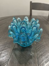 Nesting Candy Dishes (3) Aqua Blue Free Blown Glass 3” - £37.99 GBP