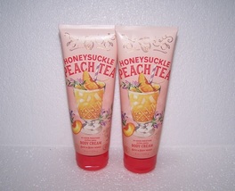 Bath &amp; Body Works Honeysuckle &amp; Peach Tea Ultra Shea Body Cream  Lot of 2 New - £22.37 GBP