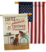 Coffee and Friends - Impressions Decorative USA Embroidery House Flags Pack HP11 - £46.96 GBP