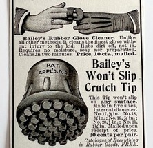 1904 Bailey&#39;s Rubber Tooth Brush Glove Advertisement Dental Ephemera 5.2... - $19.99