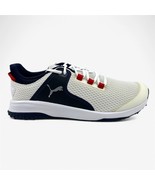 PUMA Fusion Grip White Silver Navy Mens Spikeless Golf Shoes - $101.80 CAD