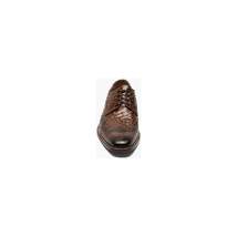 Stacy Adams Gennaro Wingtip Oxford Ostrich Print Leather Cognac 25537-221 image 7