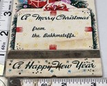 Giant Feature Matchbook A Merry Christmas  from the Bakhmeteffs gmg  foxing - $24.75