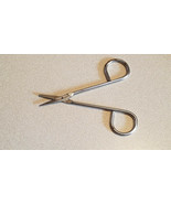 Vintage 4 1/2&quot; Curved &amp; Straight Point Blade Nail Scissors Marked Taiwan - £3.50 GBP