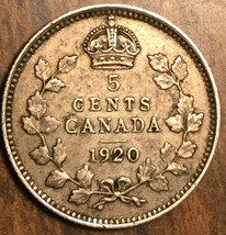 1920 Canada Silver 5 Cents Coin - £5.18 GBP