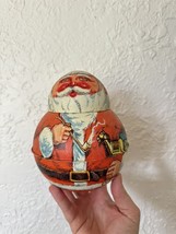 BRISTOL WARE ROLY POLY SANTA 1980, 7” tall  BY CHAIN INDUSTRIES TIN WARE - $9.70