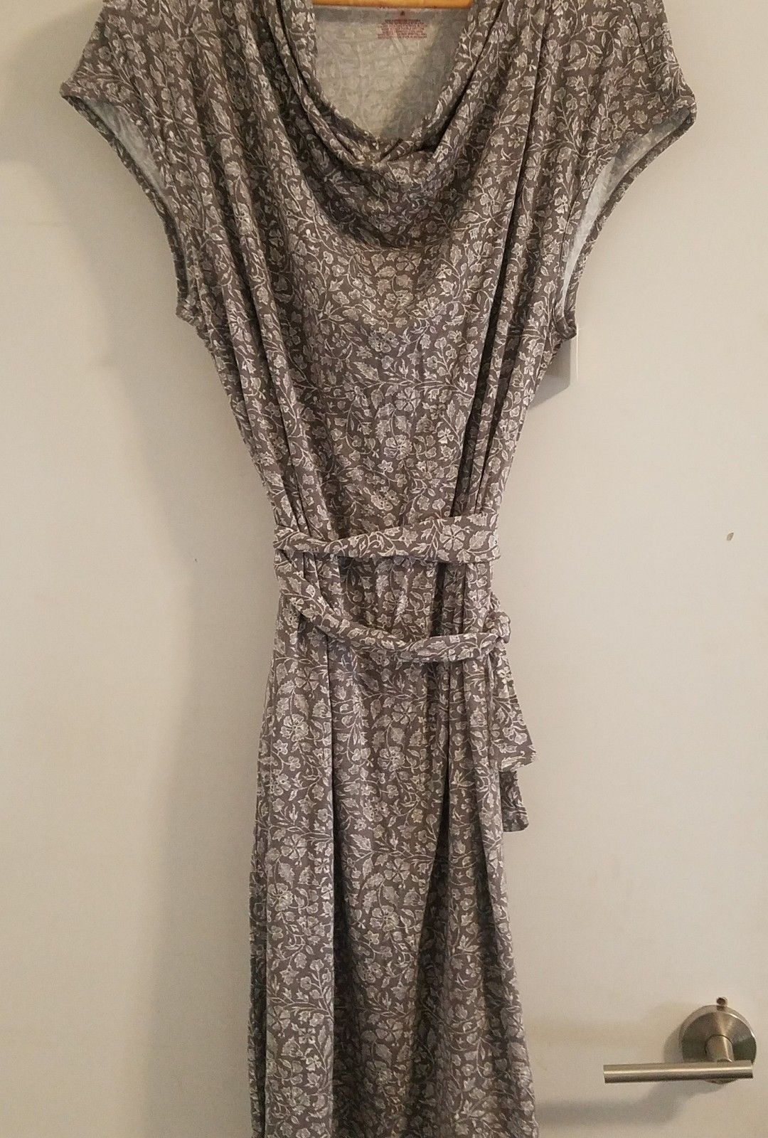 Target Merona Grey Jersey Stretch Knit Belted Dress Size 1-2 - $16.82