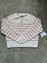 Velvet by Graham &amp; Spencer Women&#39;s Kierra Sweater Stripe Rose Beige Size... - £67.10 GBP