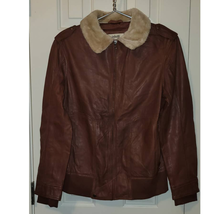 New JAKETT Bess Aviator Jacket Fur Collar  $640 SMALL  Brown  - £88.00 GBP