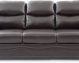 Glory Furniture Marta Upholstered Sofa, Dark Brown Faux Leather - £785.73 GBP