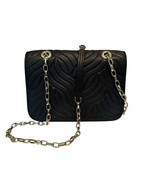 Anne Fontaine Black Leather Purse Chain Small Crossbody Shoulder Bag Convertible - $250.00