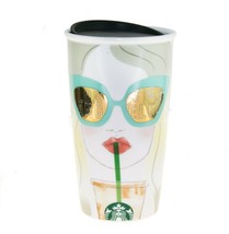 Starbucks Los Angeles Sunglasses Ceramic Pink Traveler Tumbler Coffee Mu... - £76.11 GBP