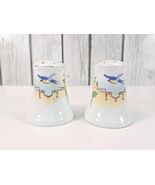Nippon Hand Painted Salt and Pepper Shaker Set Blue Bird - $181.84 MXN