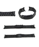 New Watch Strap Bracelet BLACK PVD STAINLESS STEEL Band Curved Lug 16mm ... - £15.85 GBP