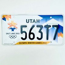 2002 United States Utah Olympic Winter Games Passenger License Plate 563T7 - £20.15 GBP