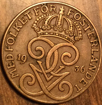 1936 Sweden 2 Ore Coin - £1.85 GBP