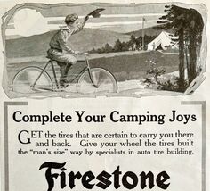 1916 Firestone Bicycle Tires Camping Advertisement Akron Ohio DWMYC2 - $19.99