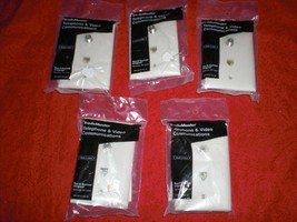 Trade Master Coax Connector &amp; Phone Flush Mount Wall Plate Jack Cover Lot 5 New - £15.89 GBP