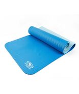 Two Tone Fitness Mat, 10Mm, 72Inx24In, Blue Color, NBR Foam, with Carry ... - $38.12