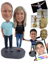 Personalized Bobblehead Man Putting Hand On His Wife&#39;S Shoulder - Wedding &amp; Coup - £125.46 GBP